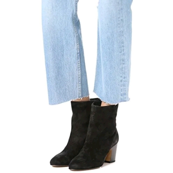 Vince Shoes - Vince Dryden Velvet Suede Bootie Ankle Boots Black Size 7 US